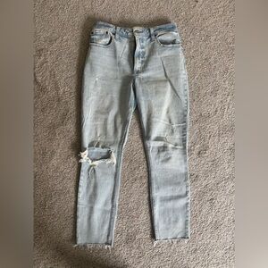 Abercrombie & Fitch Light Blue Distressed Curve Love Women Jeans